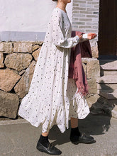 S-5XL Casual Women Polka Dot Print Long Maxi Shirt Dress